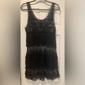 American Eagle crocheted dress size large black